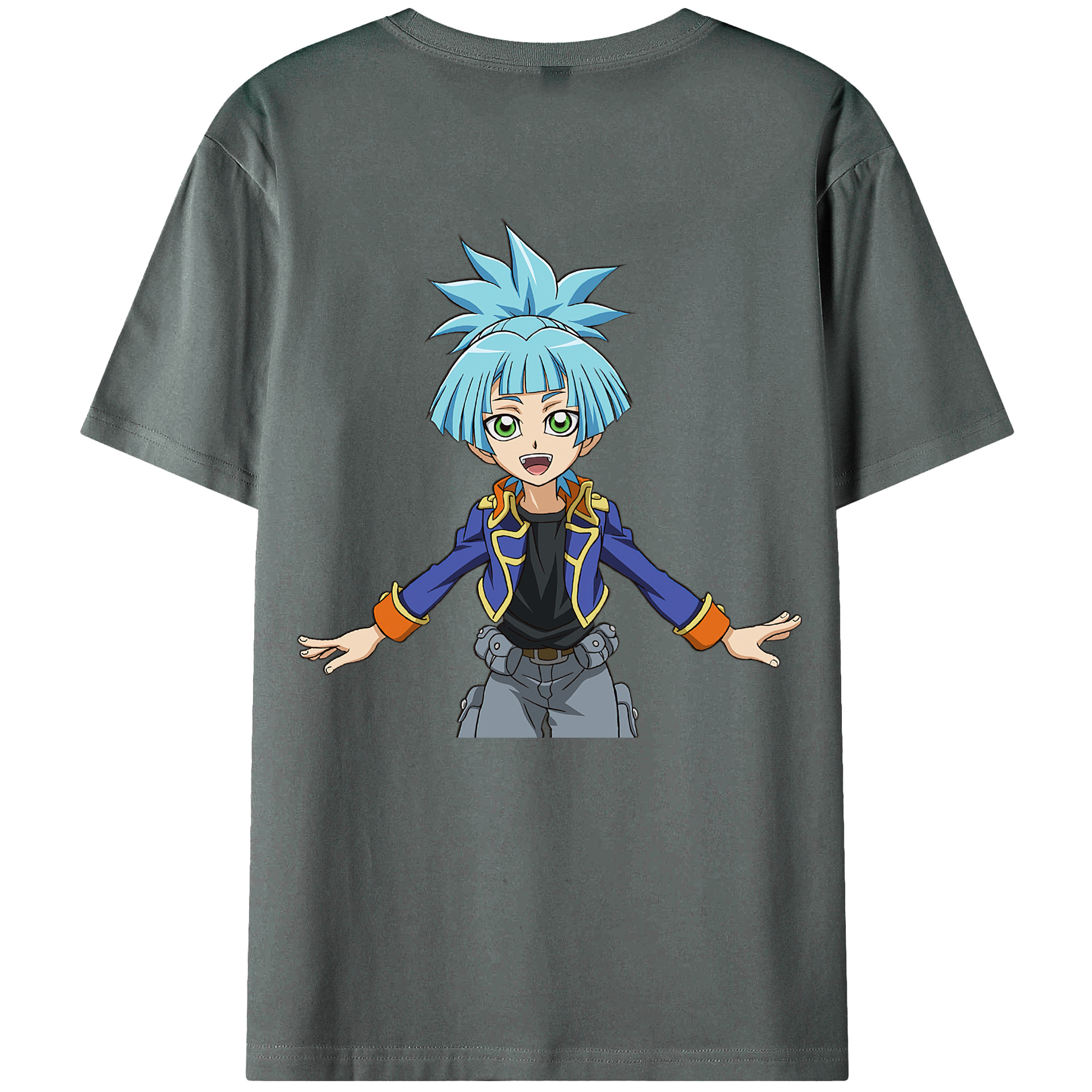 （画像用） 遊☆戯☆王 Yu-Gi-Oh! 綿100％ メンズ半袖Tシャツ（バックプリント） 通気性